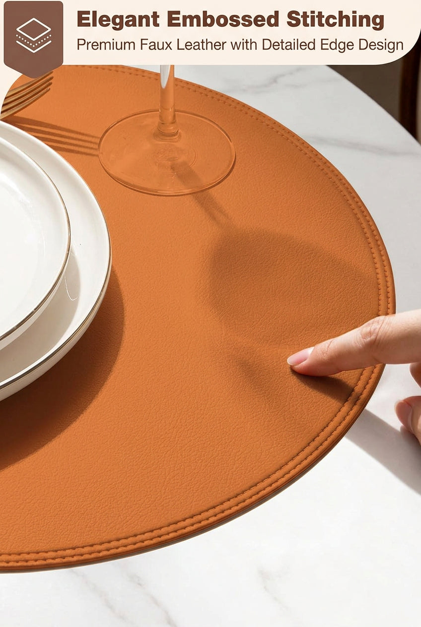 Faux Leather Placemats Set of 6 2