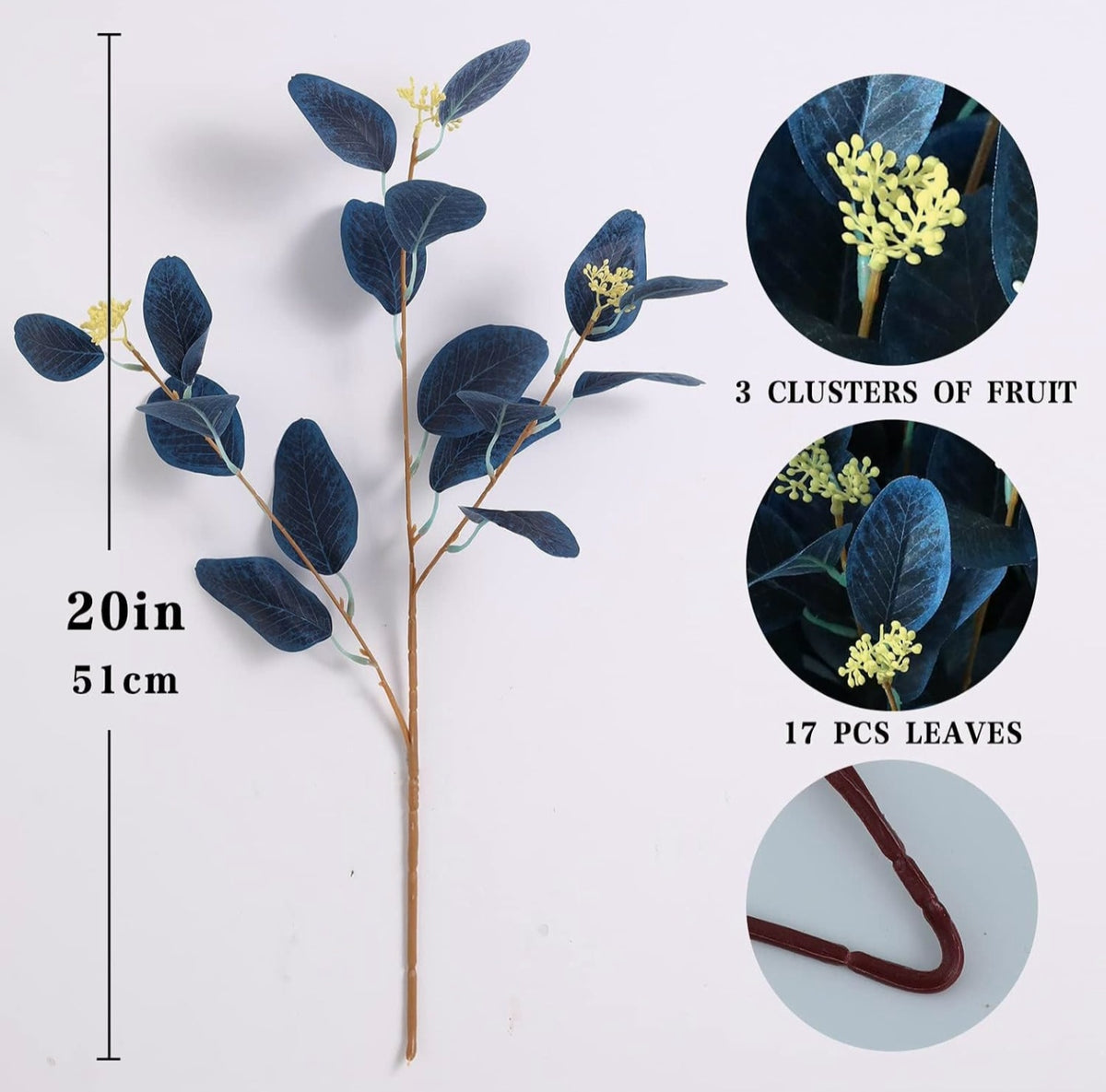 20" Artificial Eucalyptus Stems 3