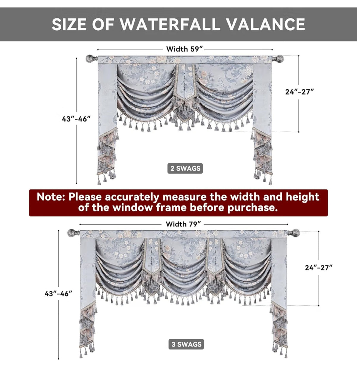 European Waterfall Valance Curtains 5