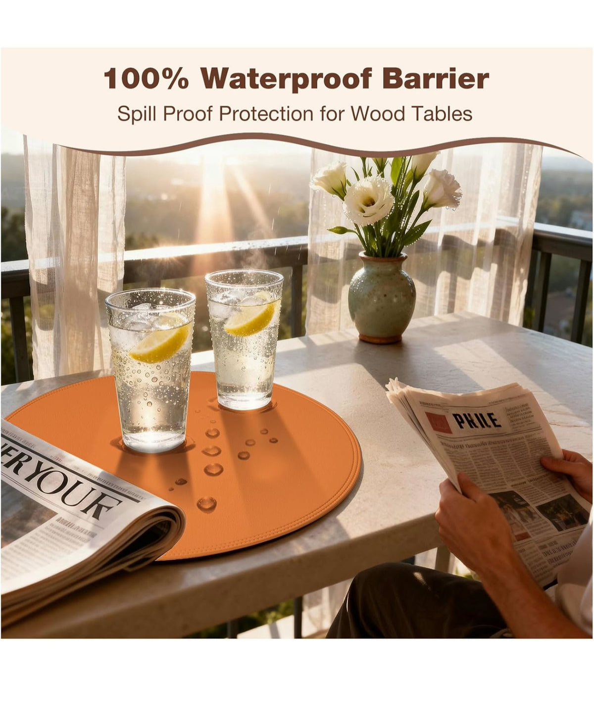Faux Leather Placemats Set of 6 5