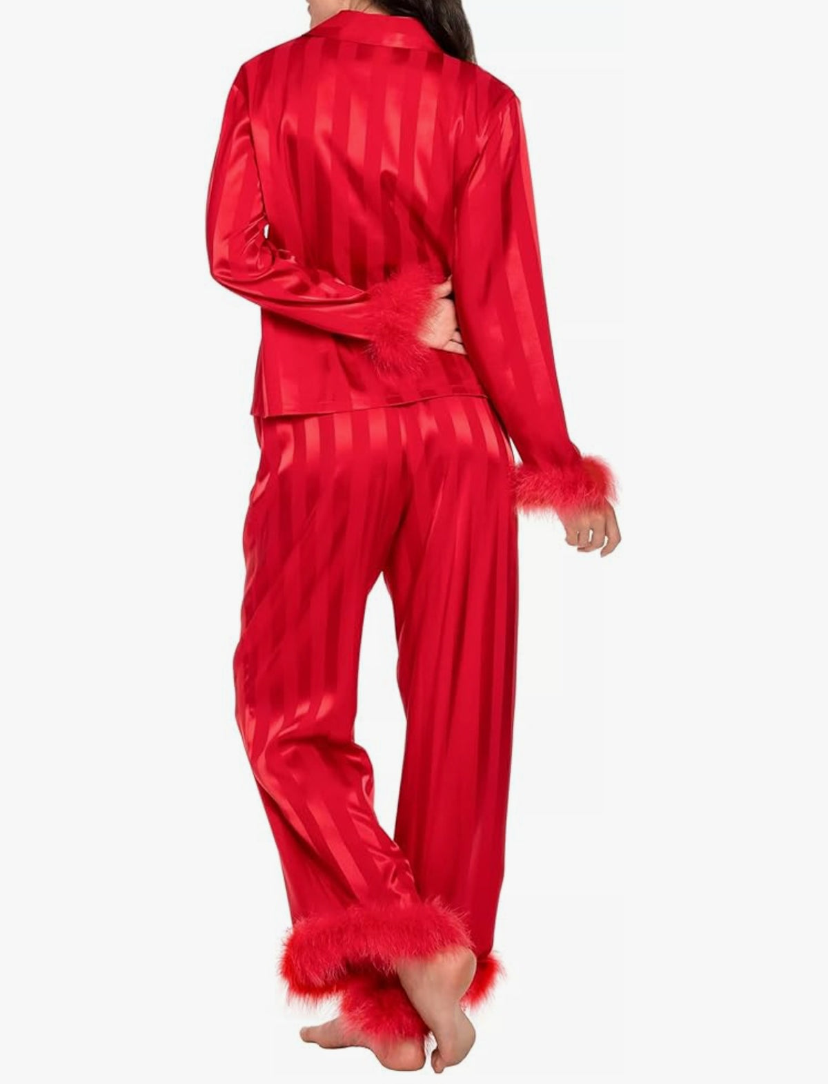 Silk Satin Button-Down Pajamas 4
