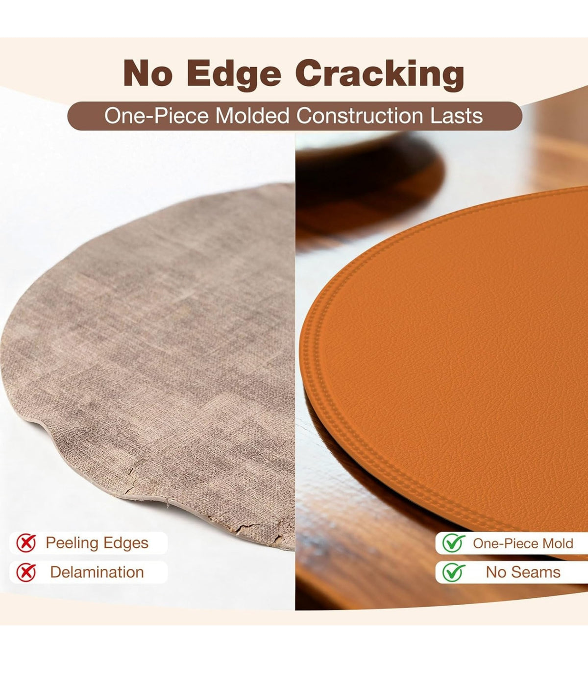 Faux Leather Placemats Set of 6 6