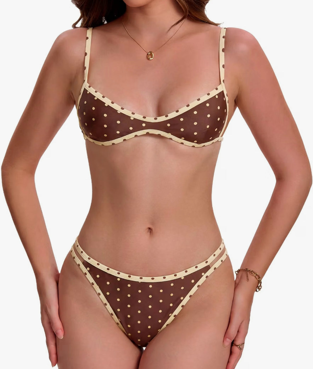 Women's Sexy High Cut Cheeky Bikini Sets 2 Pieces String Swimsuit Micro Bathing Suits 1