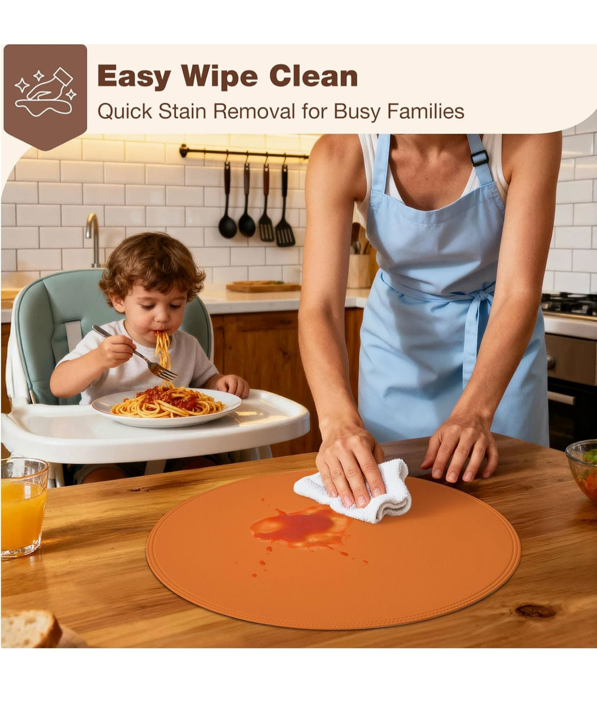 Faux Leather Placemats Set of 6 3