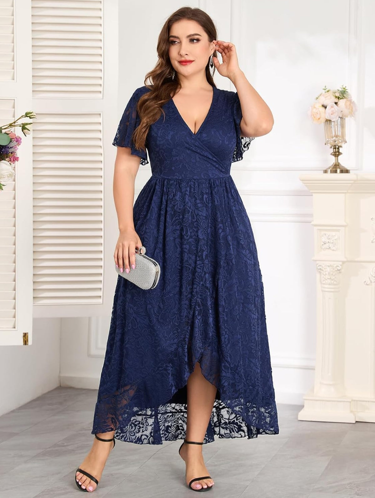 Formal Lace Dress Plus-Size