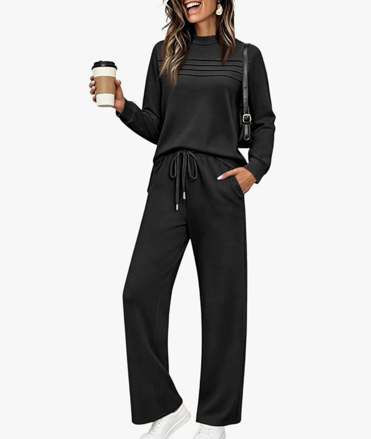 Womens Sweatsuits 2 Piece Set Crewneck Sweatshirt and Sweatpants Set