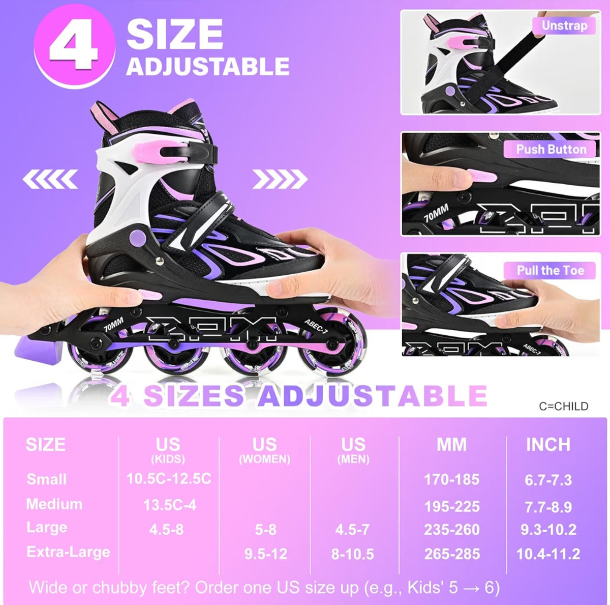 Adjustable Inline Skates for Youth 4