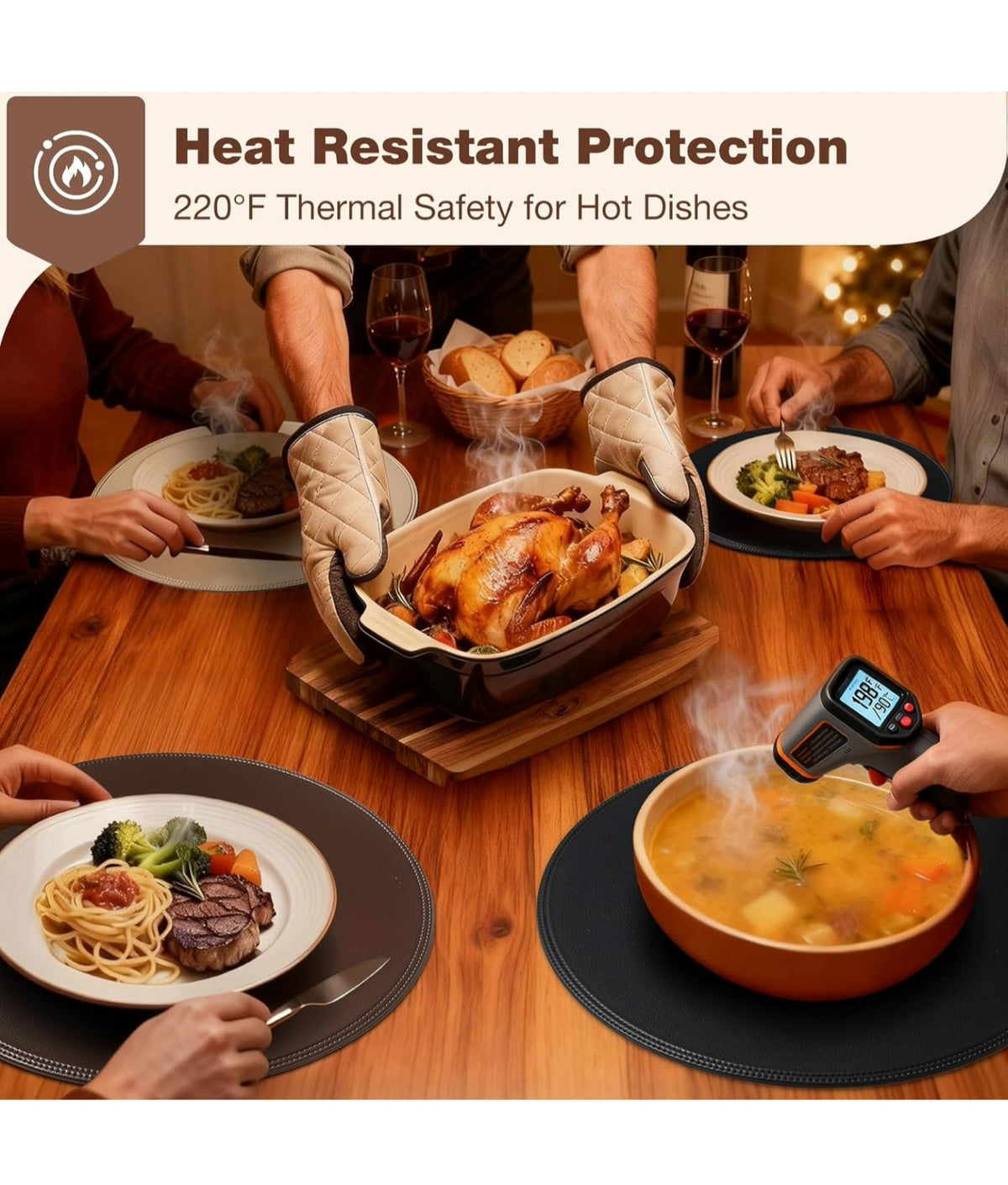 Faux Leather Placemats Set of 6 4